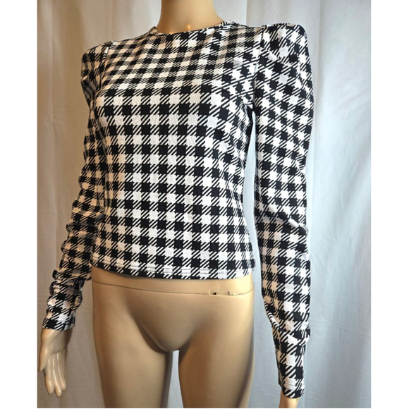 Guess | Checked Black and White | Top | Size X SMALL - Picture 3 of 8